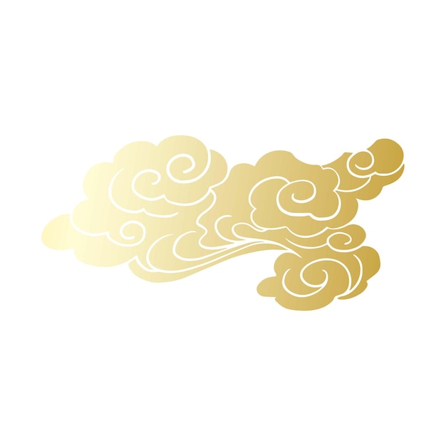 Vector chinese traditional retro golden cloud