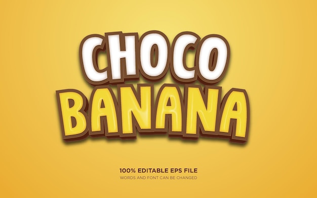 Chocolate Banana 3D editable text style effect