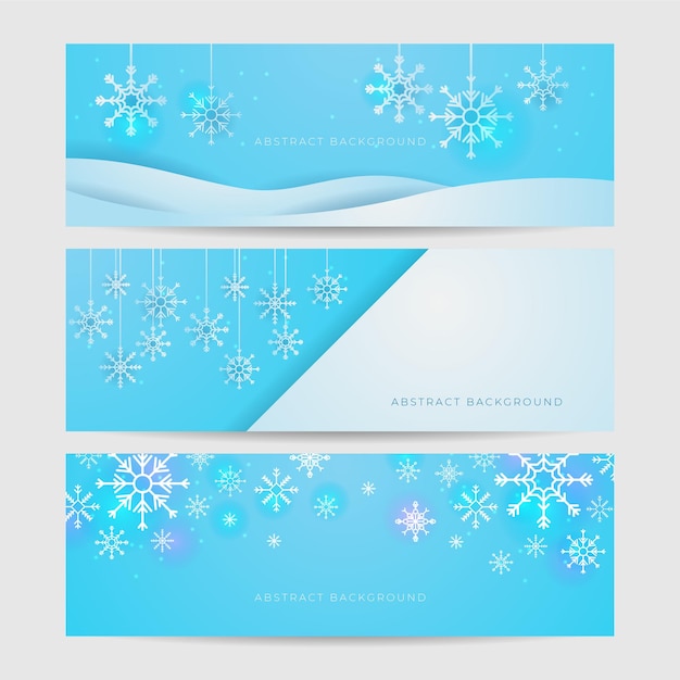 Christmas blue background with snow and snowflake