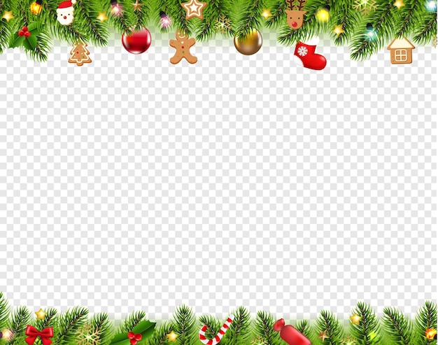 Christmas Borders Isolated Transparent Background