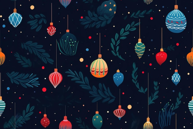 Vector christmas decorations on a dark background