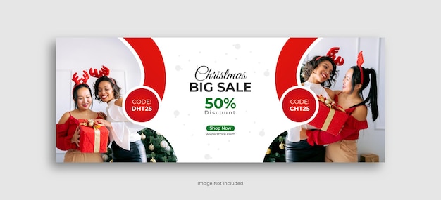 Christmas Facebook Cover Sale Post Or Christmas Social Media Post Premium Vector