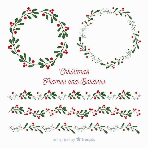 Christmas flat frames and borders