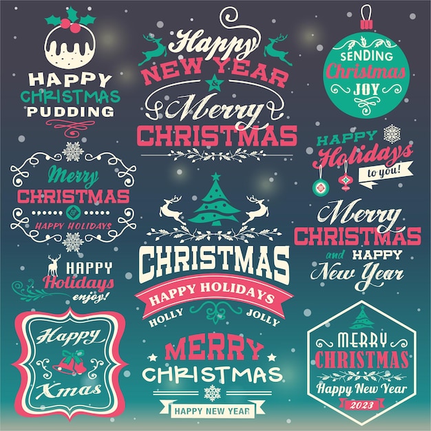 Christmas and New Year design elements