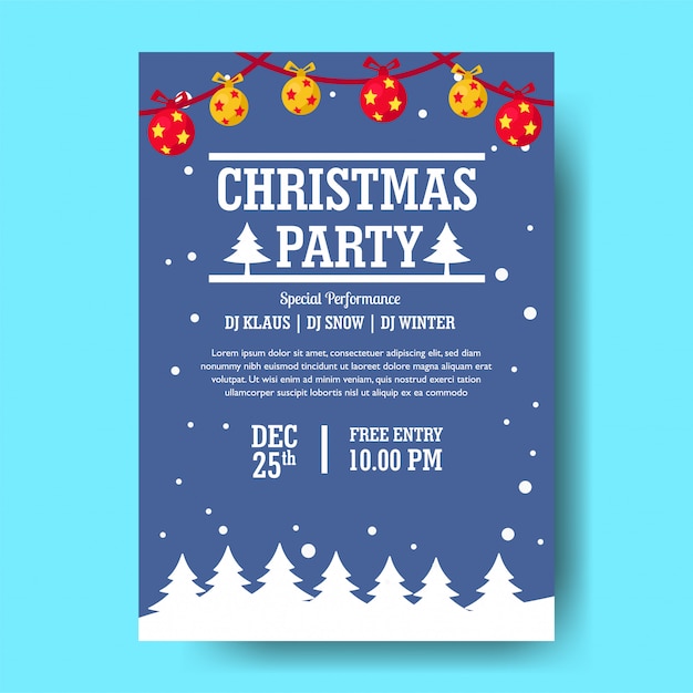 Vector christmas party poster