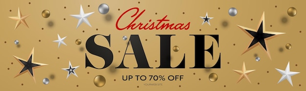 Christmas sale up to 70 percent off realistic header