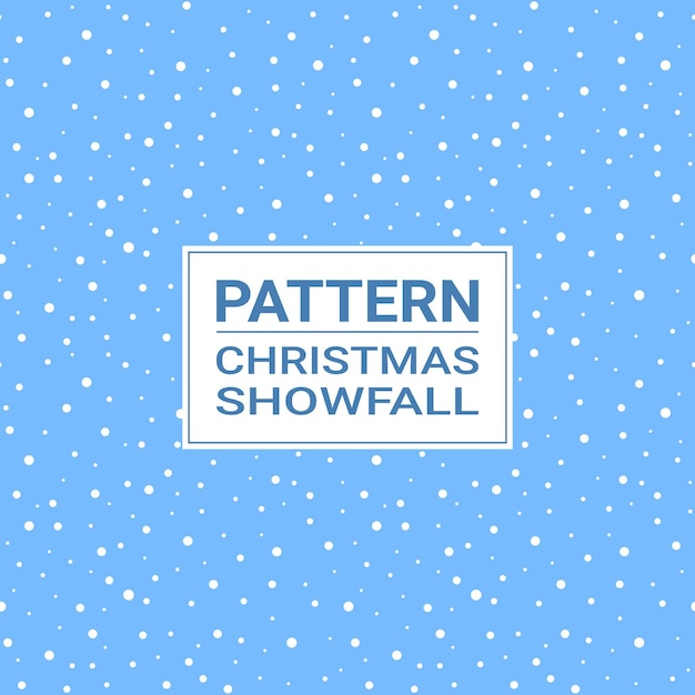 Christmas seamless pattern. Snowfall on a sky-blue background.