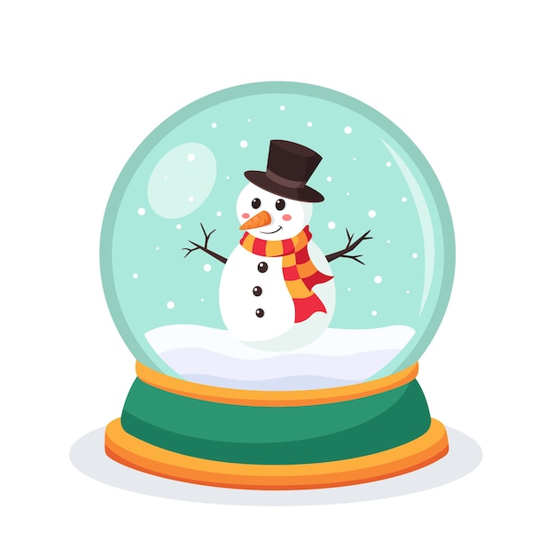 Christmas snow globe with a snowman inside