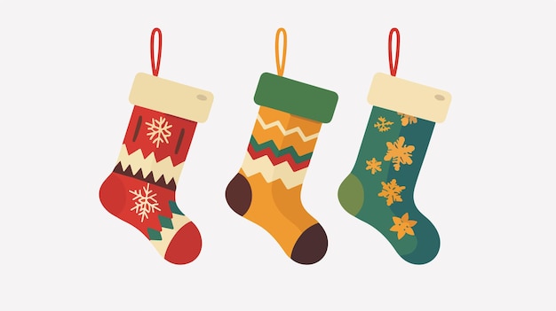 Vector christmas stockings isolated icon vector illustration