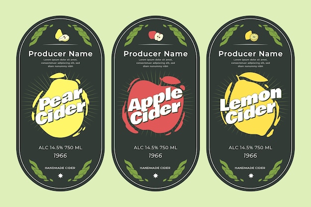 Vector cider label design template