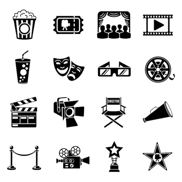 Cinema and Movie Icons Set