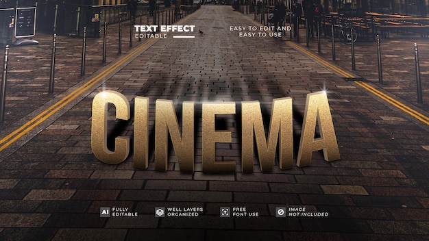 Cinema style text effect editable