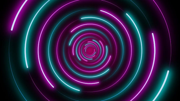 Circle neon style abstract background