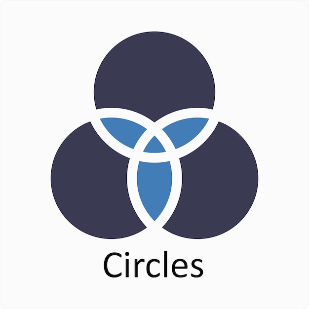 circles and intersection icon concept