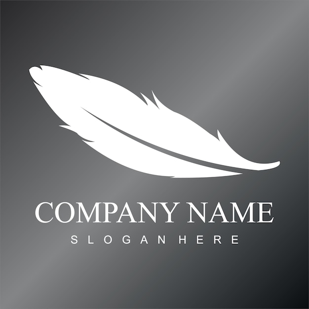 Circular ink brush feather logo design