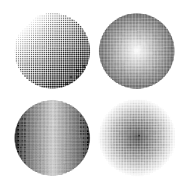 Circular retro halftone radial gradient set