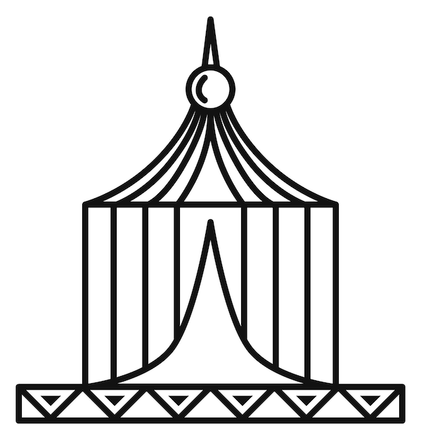 Circus tent line icon Carnival show symbol