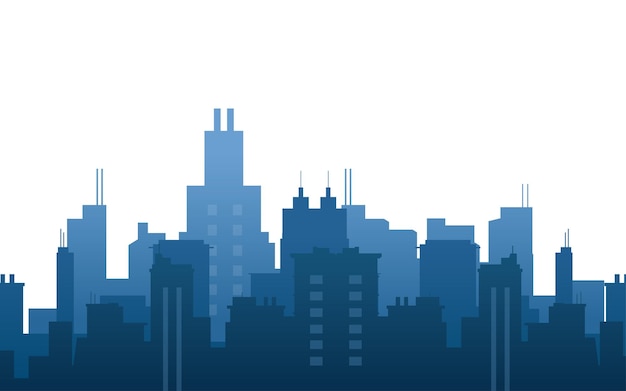 City buildings silhouette landmark business center vector illustration