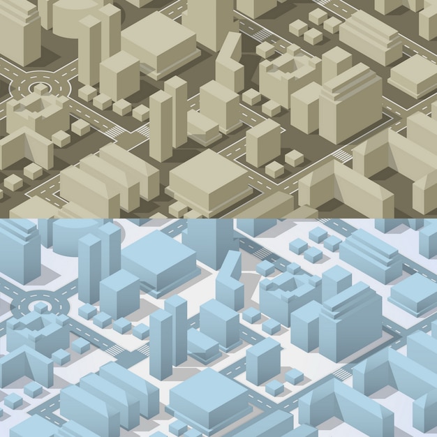 City plan isometric