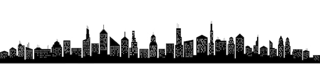 Vector city skyline city panorama vector illustration