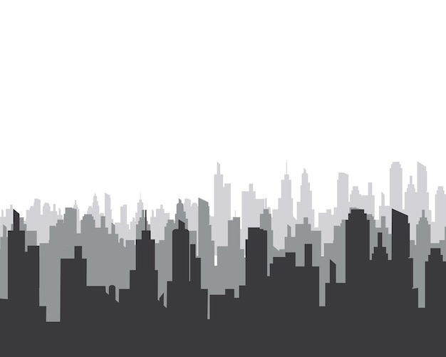 Vector city skyline vector silhouette