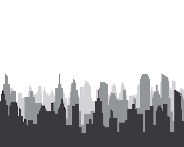 Vector city skyline vector silhouette