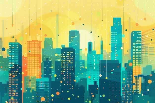 Vector cityscape vector illustration