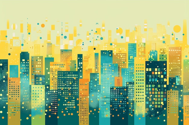 Vector cityscape vector illustration