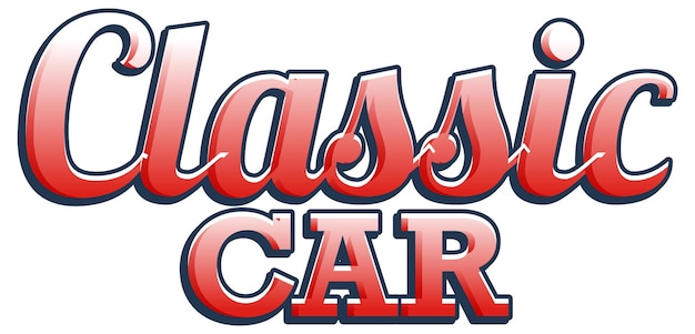 Classic car typography design