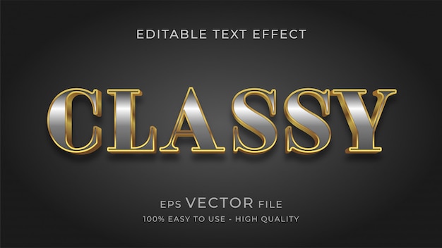 Classy gold editable text effect concept