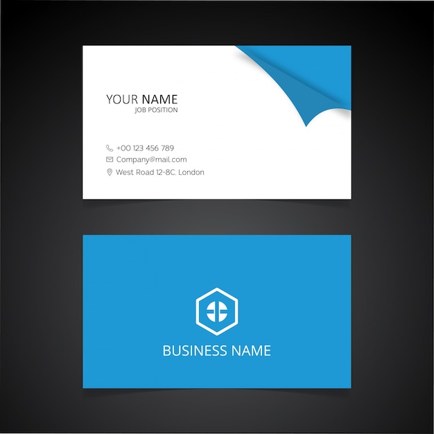 Clean Blue and White Business Card