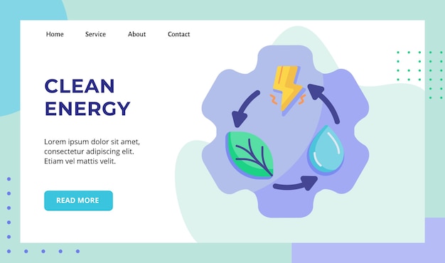 Clean energy leaf water lightning recycle on gear campaign