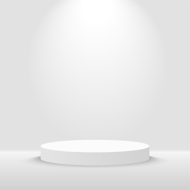 Clean Minimalist Podium Stage Realistic Ambience Gray Spotlight Backdrop