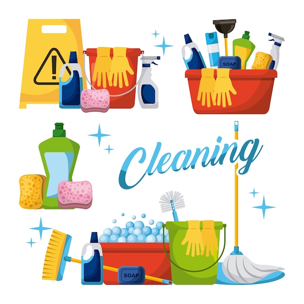 Cleaning elements set 