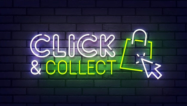 Click and collect neon sign