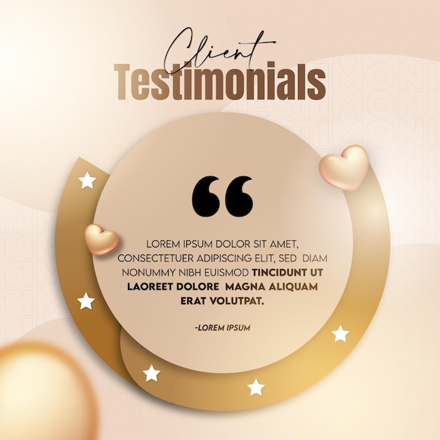 Vector client testimonial social media banner and template design