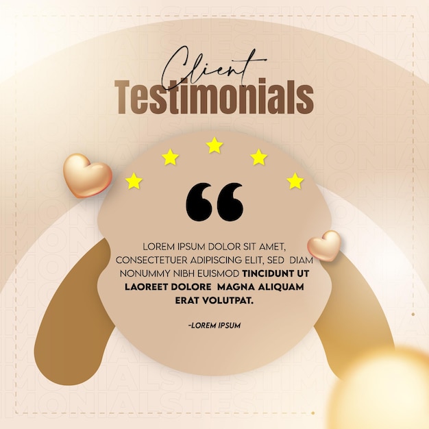 Vector client testimonial social media banner and template design