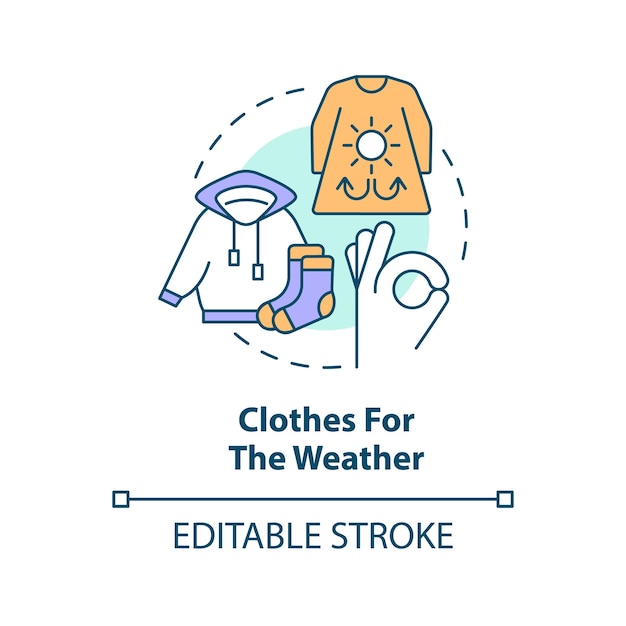 Clothes for weather concept icon