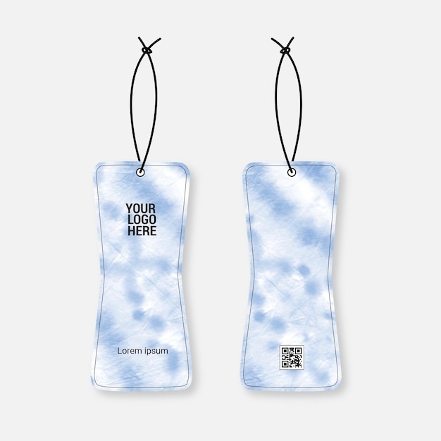 Vector clothing hang tag vector illustration template front and back views