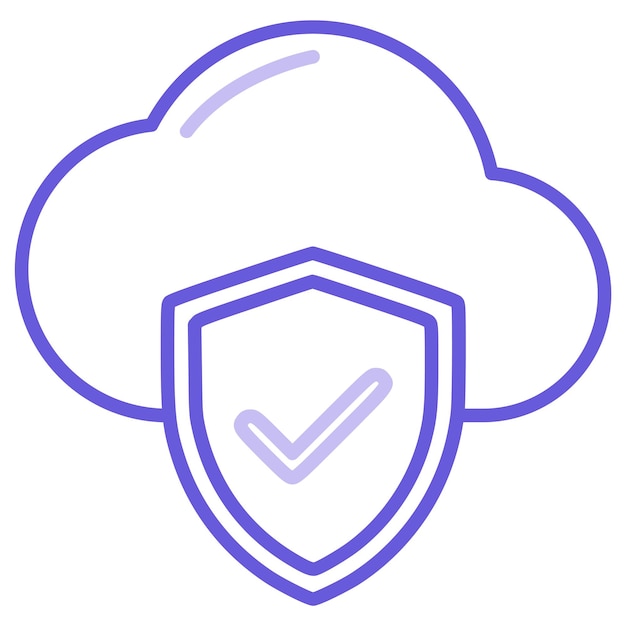 Vector cloud protection icon