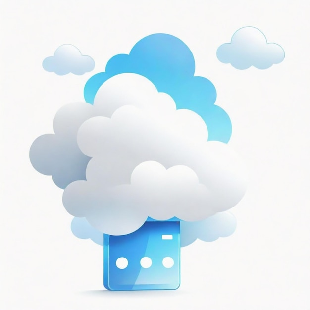 Vector cloud storage cartoon vector set white background isolated