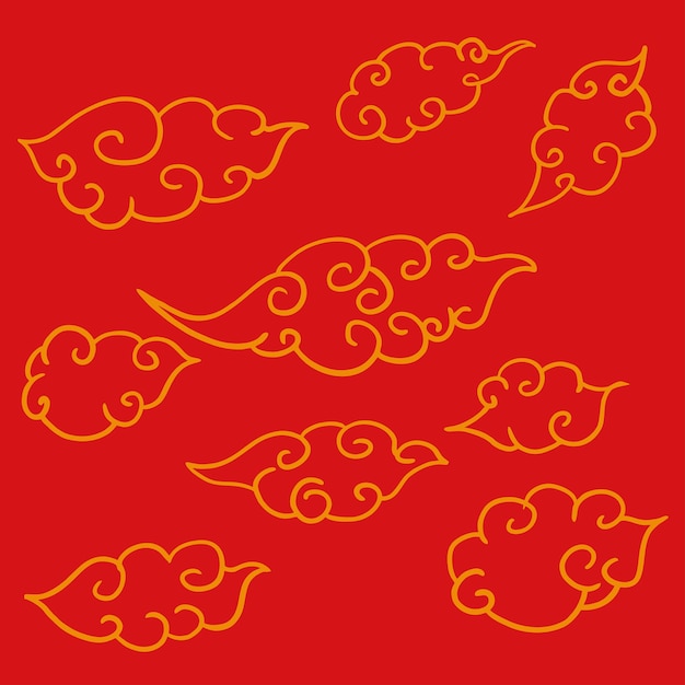 Vector clouds chinese new year vector element