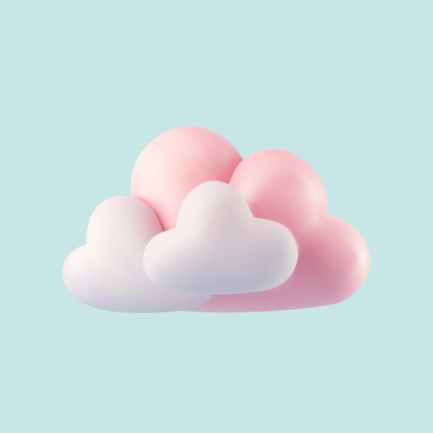 Vector clouds in pastel colors on blue background realistic 3d vector illustration