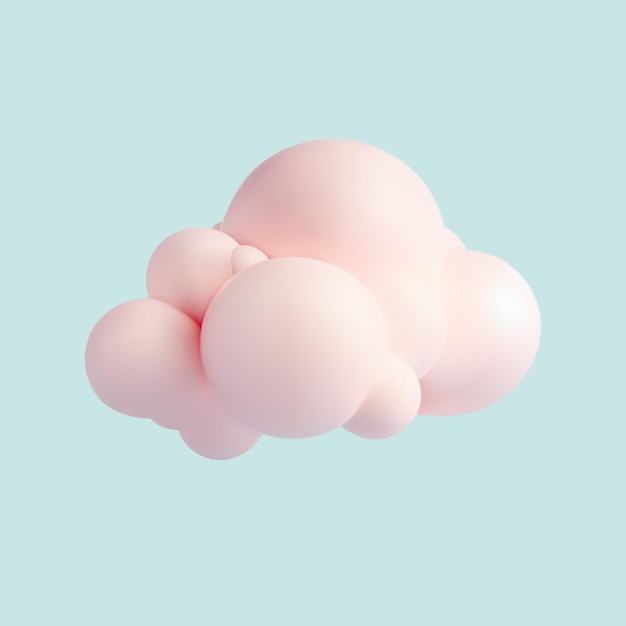 Clouds in pastel colors on blue background Realistic 3d vector illustration