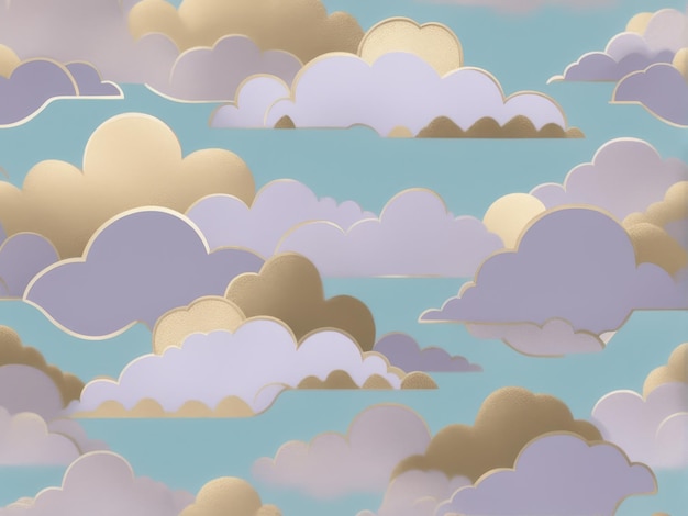 Vector clouds seamless pattern cartoon and blue sky vector illustration background