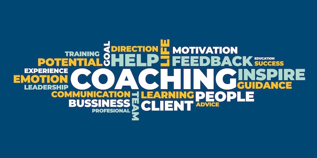 COACHING word cloud concept Vector illustration