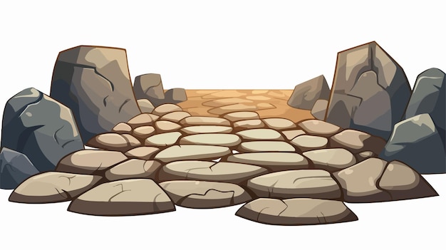 Vector cobblestone cartoon stone road photo