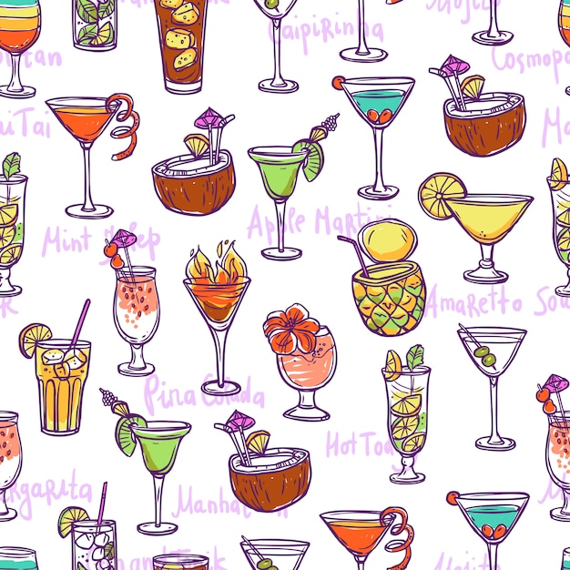 Cocktail Seamless Pattern