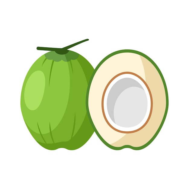 Coconut Flat design clip art vector illustration isolated on a white background