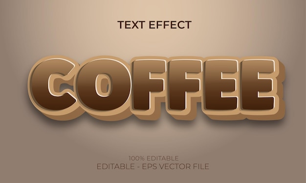 Coffee 3d editable text effect style with background